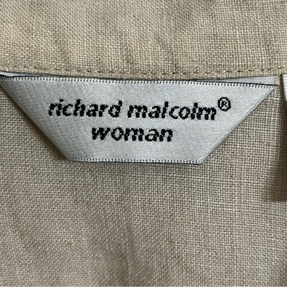 Richard Malcolm Woman’s 1X 100% Irish Linen‎ Eyelet Detail Button Up Cream Tunic - Picture 3 of 11